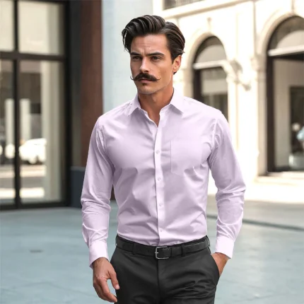 French Cuff Giza Cotton Shirt in Dusty Rose